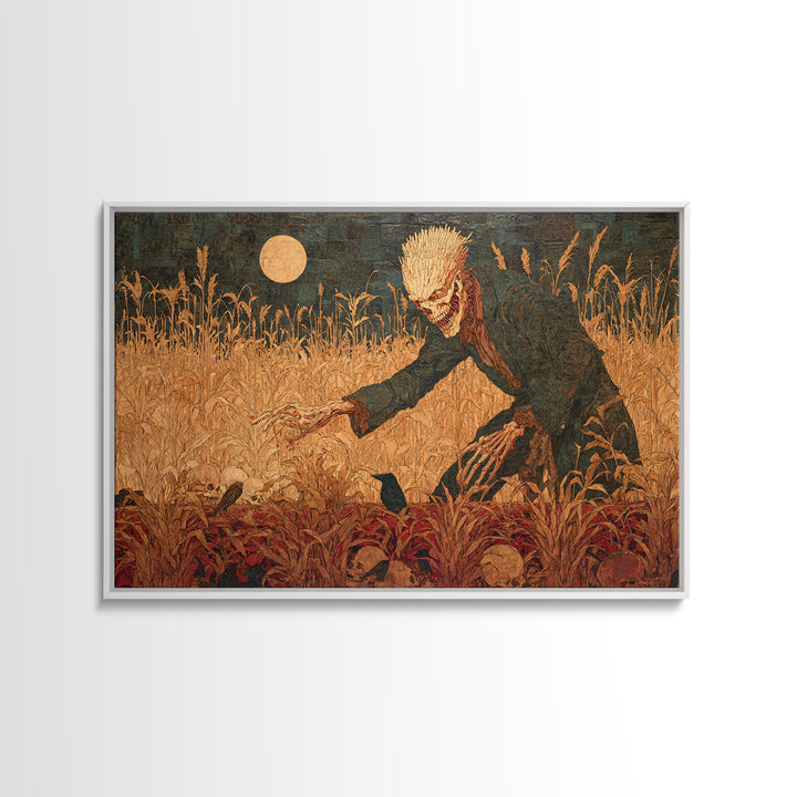 The Harvest Demon, Grotesque Carnival Art, Landscape Wall Art, Gothic Horror Wall Art, Canvas Print, Halloween Wall Art, Halloween Decor
