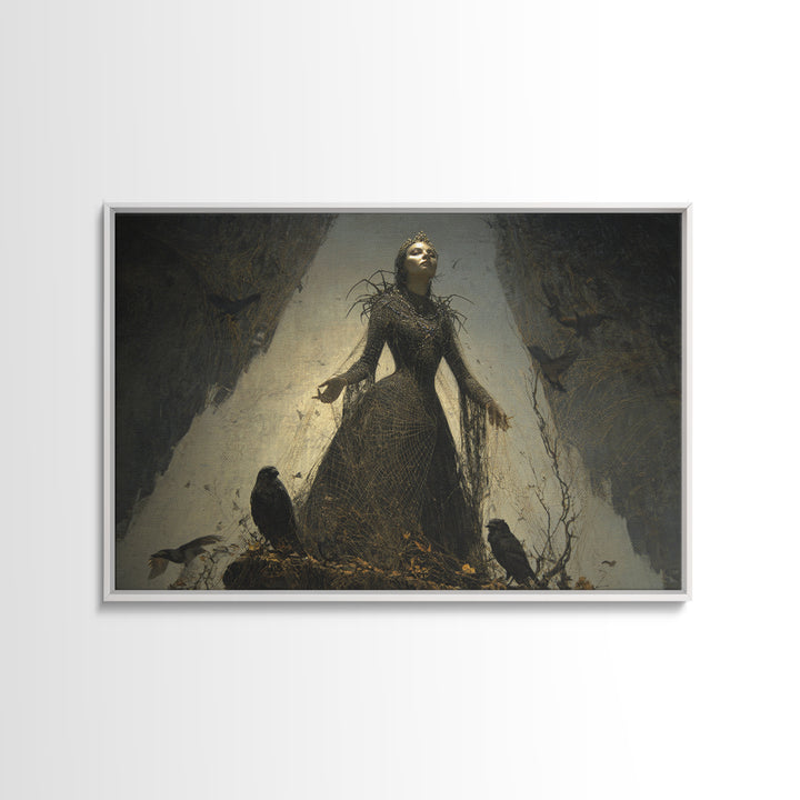 The Spider Queen, Symbolist Gothic Landscape, Landscape Wall Art, Macabre Wall Art, Framed Canvas Print, Halloween Wall Art