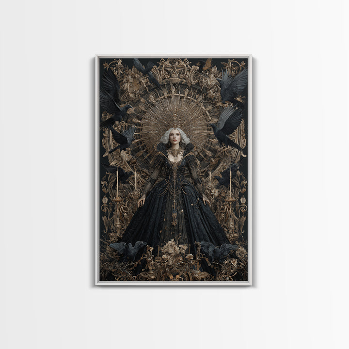 The Spider Queen, Ornate Symbolist Art, Vertical Wall Art, Macabre Wall Art, Canvas Print, Halloween Wall Art, Gothic Home Decor