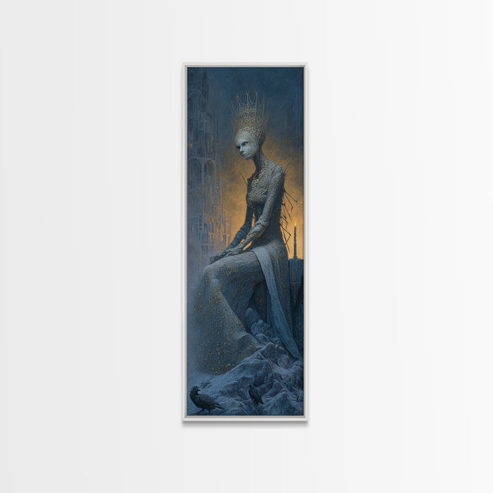 The Spider Queen, Surreal Apocalyptic Art, Tall Narrow Wall Art, Gothic Horror Wall Art, Canvas Print, Halloween Wall Art