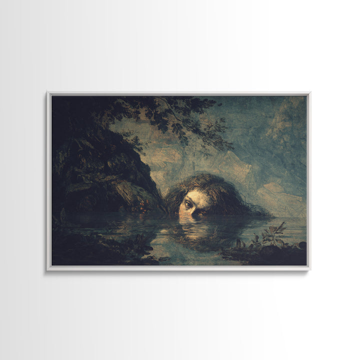 The Lake Phantom, Baroque Witchcraft Art, Landscape Wall Art, Gothic Horror Wall Art, Canvas Print, Halloween Wall Art