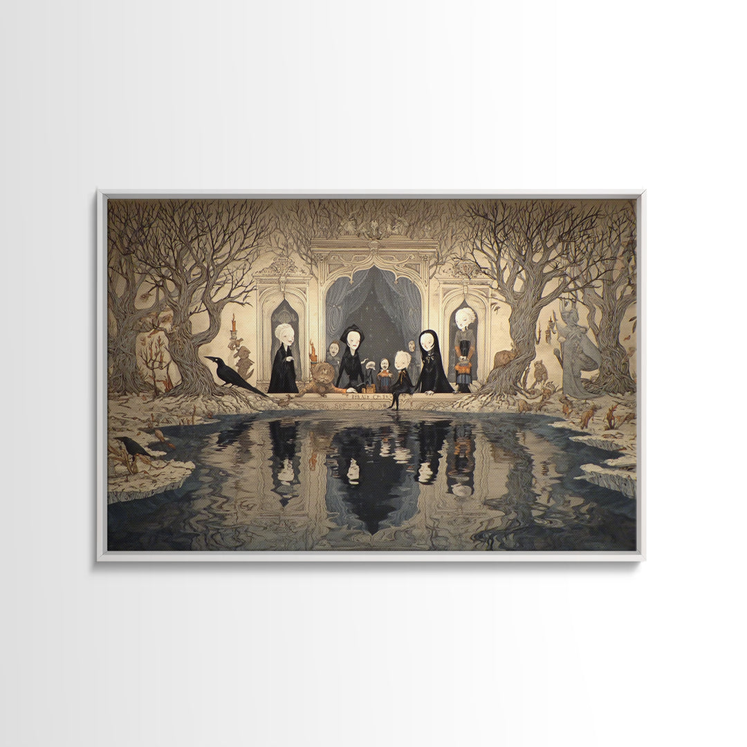 The Lake Phantom, Victorian Macabre Art, Landscape Wall Art, Gothic Horror Wall Art, Canvas Print, Halloween Wall Art, Dark Fantasy Art