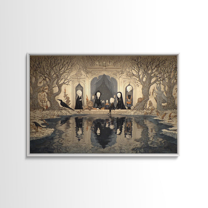 The Lake Phantom, Victorian Macabre Art, Landscape Wall Art, Gothic Horror Wall Art, Canvas Print, Halloween Wall Art, Dark Fantasy Art