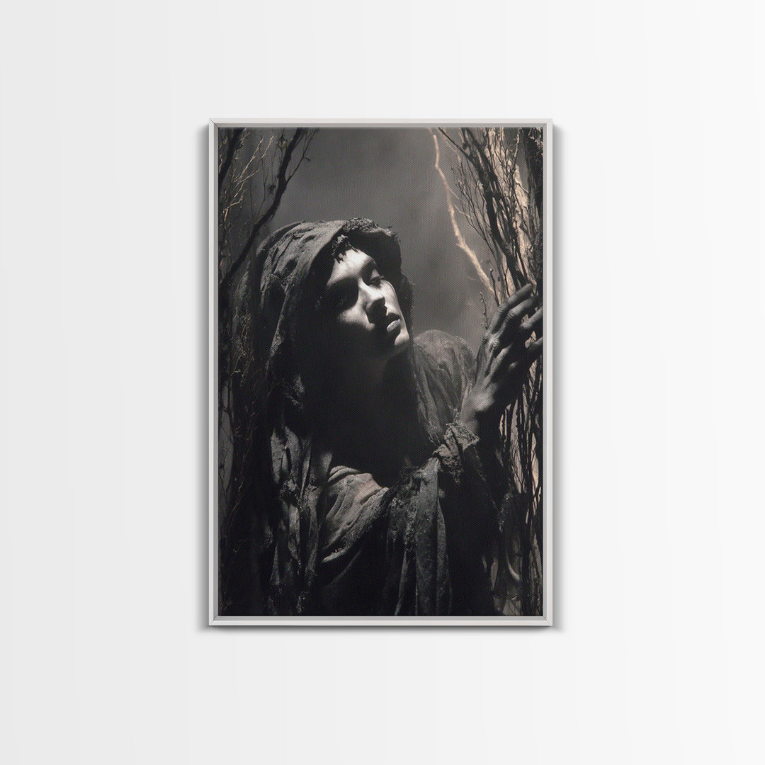 The Salt-Marsh Witch, Gothic Nightmare Art, Vertical Wall Art, Gothic Horror Wall Art, Canvas Print, Halloween Wall Art