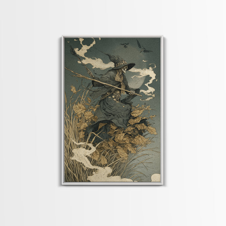 The Salt-Marsh Witch, Decadent Gothic Art, Vertical Wall Art, Dark Halloween Decor, Canvas Print, Halloween Wall Art, Horror Wall Art