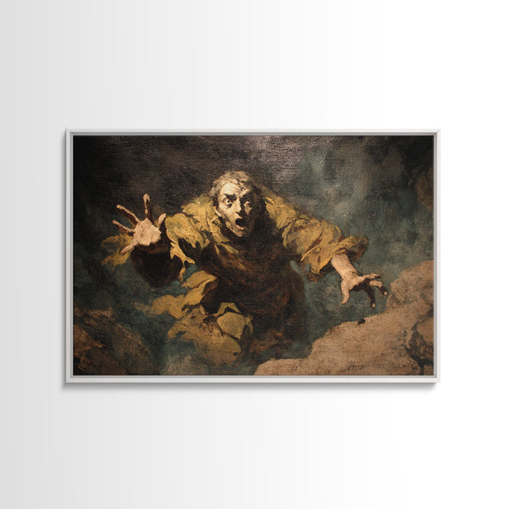 The Stone-Circle Spirit, Gothic Nightmare Art, Landscape Wall Art, Dark Fantasy Wall Art, Framed Canvas Print, Halloween Wall Art