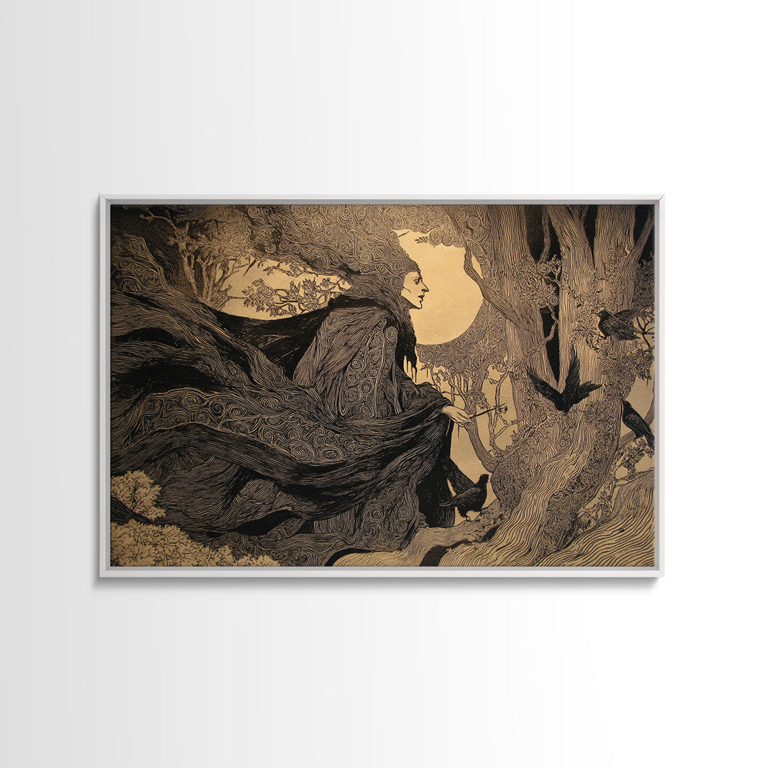 The Stone-Circle Spirit, Victorian Macabre Art, Landscape Wall Art, Gothic Horror Wall Art, Canvas Print, Halloween Wall Art