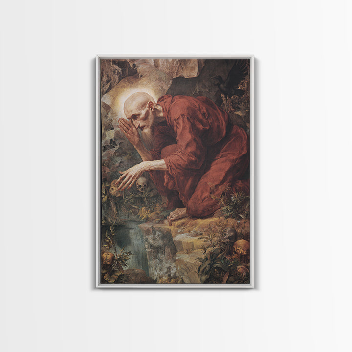 The Cave Oracle, Dark Renaissance Art, Vertical Wall Art, Gothic Horror Wall Art, Canvas Print, Halloween Wall Art