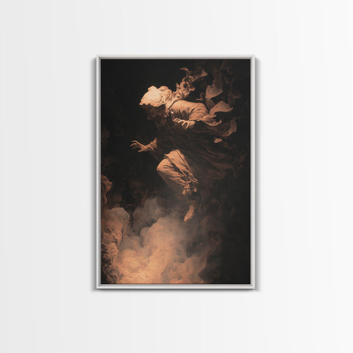 The Cave Oracle, Gothic Nightmare Art, Vertical Wall Art, Dark Halloween Decor, Canvas Print, Halloween Wall Art, Macabre Wall Art