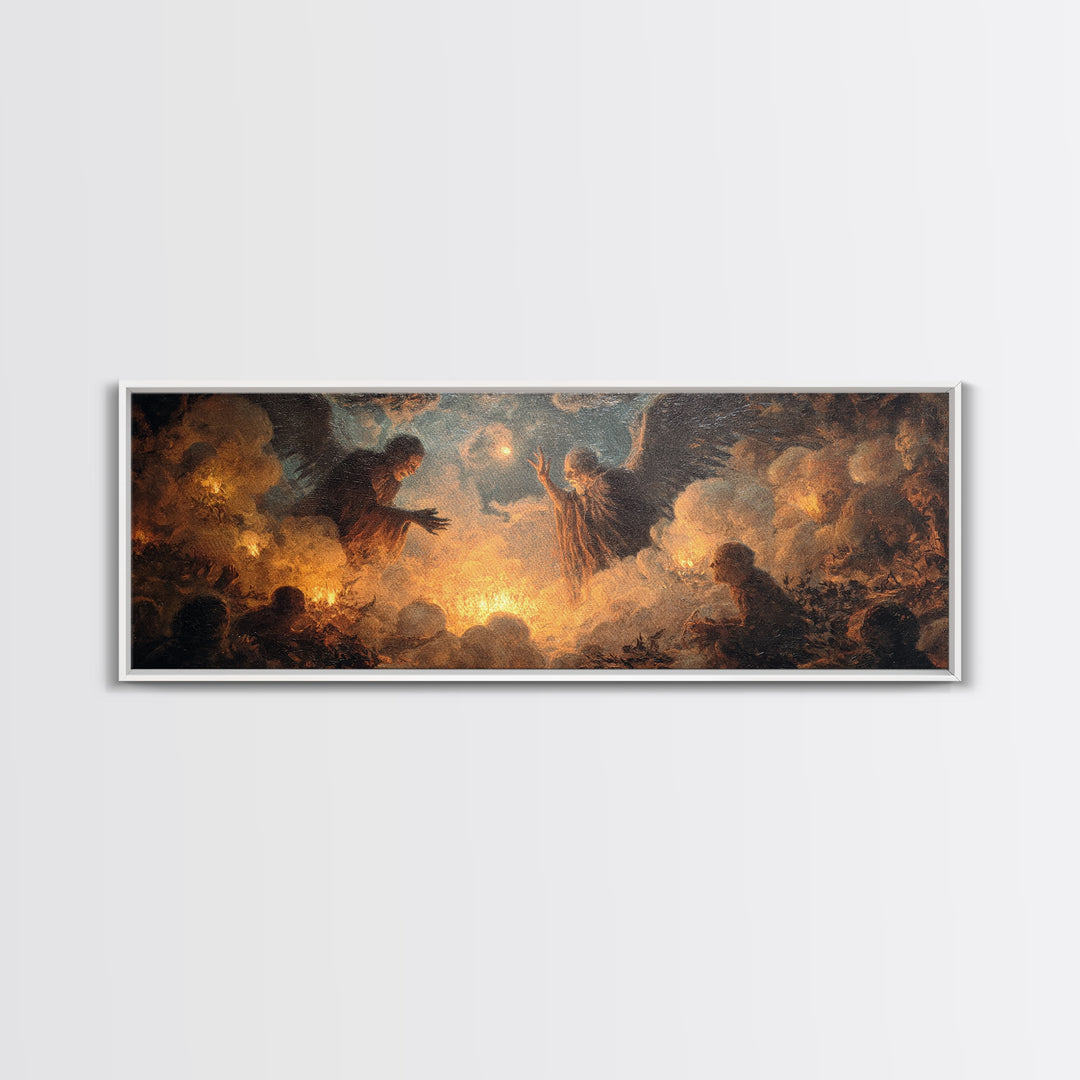 The Cave Oracle, Visionary Gothic Art, Extra Wide Wall Art, Dark Fantasy Wall Art, Canvas Print, Halloween Wall Art