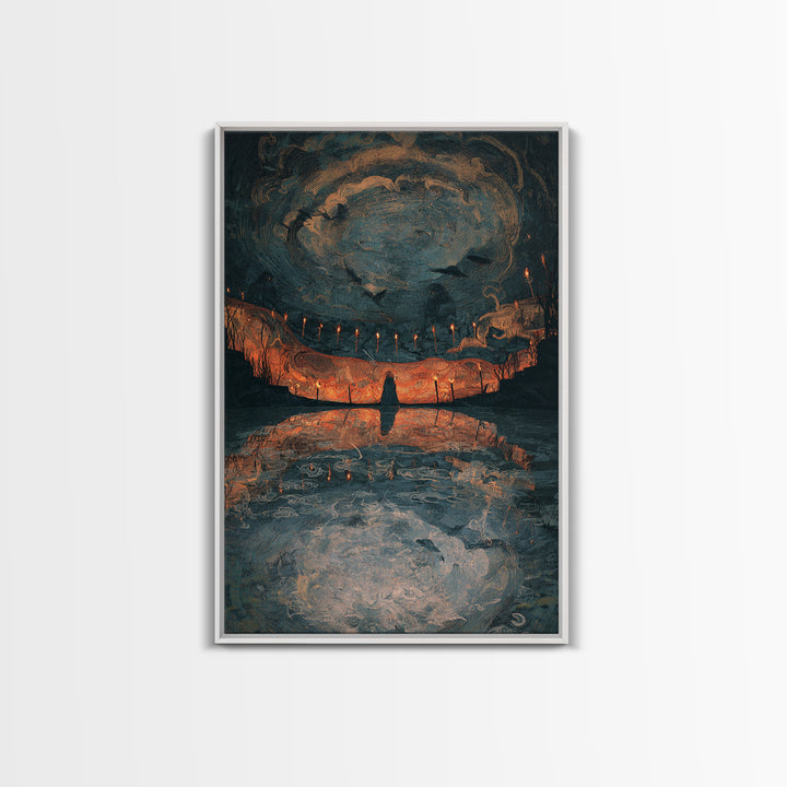 The Cave Oracle, Expressionist Gothic Art, Vertical Wall Art, Gothic Horror Wall Art, Canvas Print, Halloween Wall Art