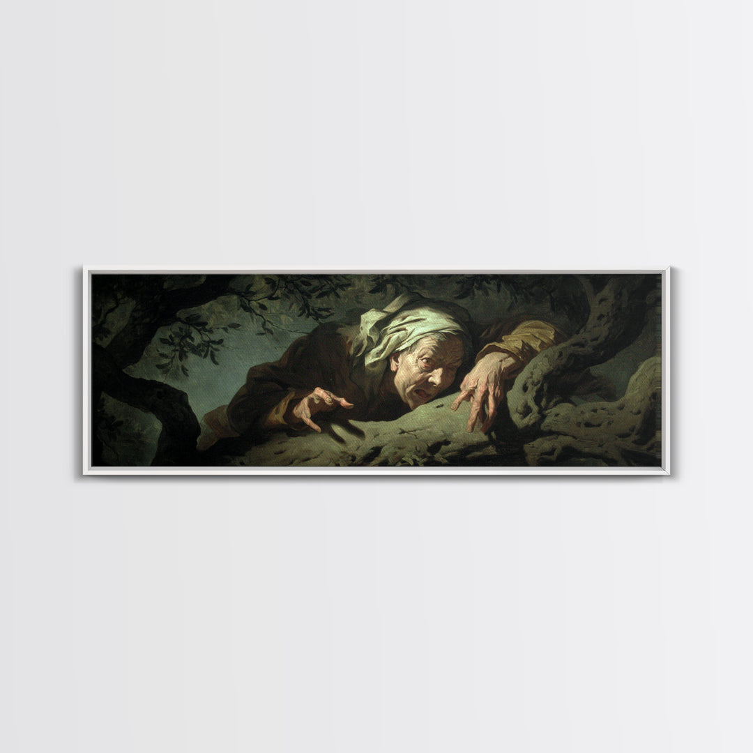 The Orchard Hag, Gothic Nightmare Art, Extra Wide Wall Art, Macabre Wall Art, Canvas Print, Halloween Wall Art, Gothic Home Decor