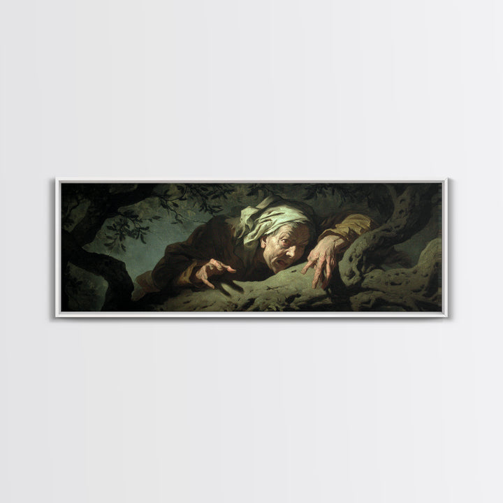 The Orchard Hag, Gothic Nightmare Art, Extra Wide Wall Art, Macabre Wall Art, Canvas Print, Halloween Wall Art, Gothic Home Decor