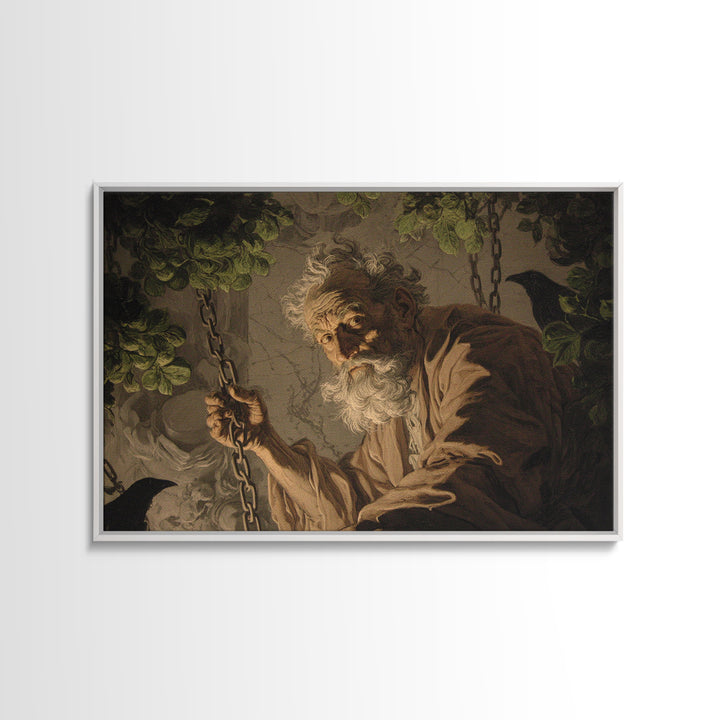 The Orchard Hag, Architectural Etching Art, Landscape Wall Art, Gothic Horror Wall Art, Canvas Print, Halloween Wall Art