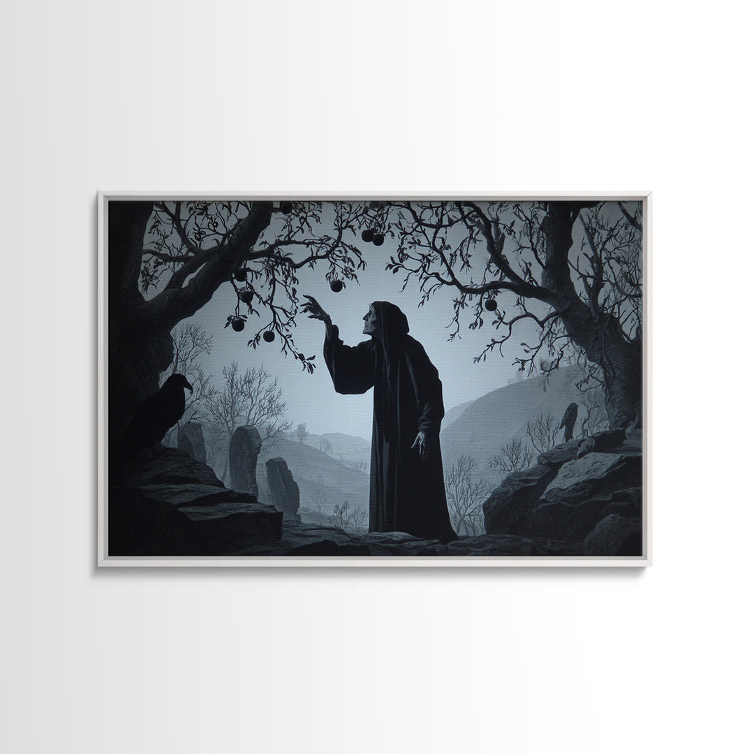 The Orchard Hag, Romantic Gothic Landscape, Landscape Wall Art, Dark Fantasy Wall Art, Canvas Print, Halloween Wall Art