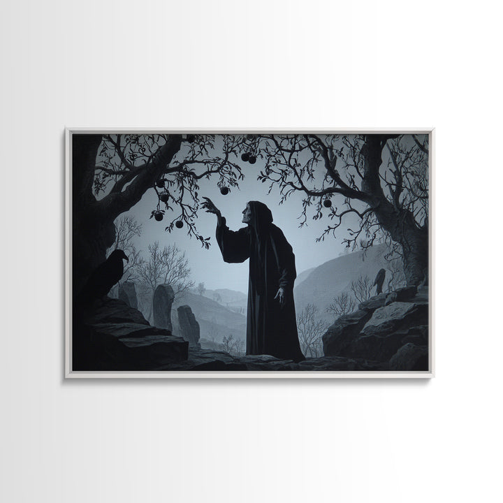 The Orchard Hag, Romantic Gothic Landscape, Landscape Wall Art, Dark Fantasy Wall Art, Canvas Print, Halloween Wall Art