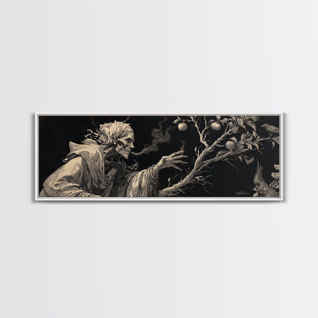 The Orchard Hag, Decadent Gothic Art, Extra Wide Wall Art, Macabre Wall Art, Canvas Print, Halloween Wall Art, Horror Wall Art