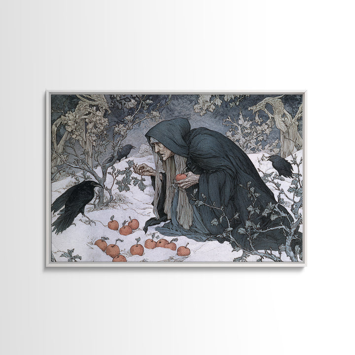 The Orchard Hag, Symbolist Death Art, Landscape Wall Art, Macabre Wall Art, Canvas Print, Halloween Wall Art, Seasonal Home Decor