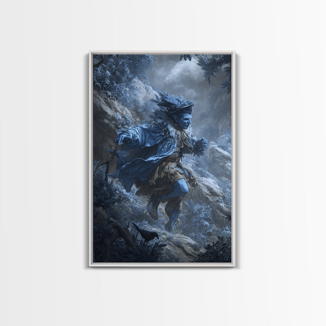 The Frost Goblin, Baroque Witchcraft Art, Vertical Wall Art, Gothic Horror Wall Art, Canvas Print, Halloween Wall Art, Macabre Wall Art