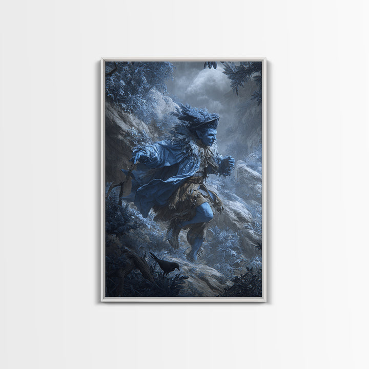 The Frost Goblin, Baroque Witchcraft Art, Vertical Wall Art, Gothic Horror Wall Art, Canvas Print, Halloween Wall Art, Macabre Wall Art
