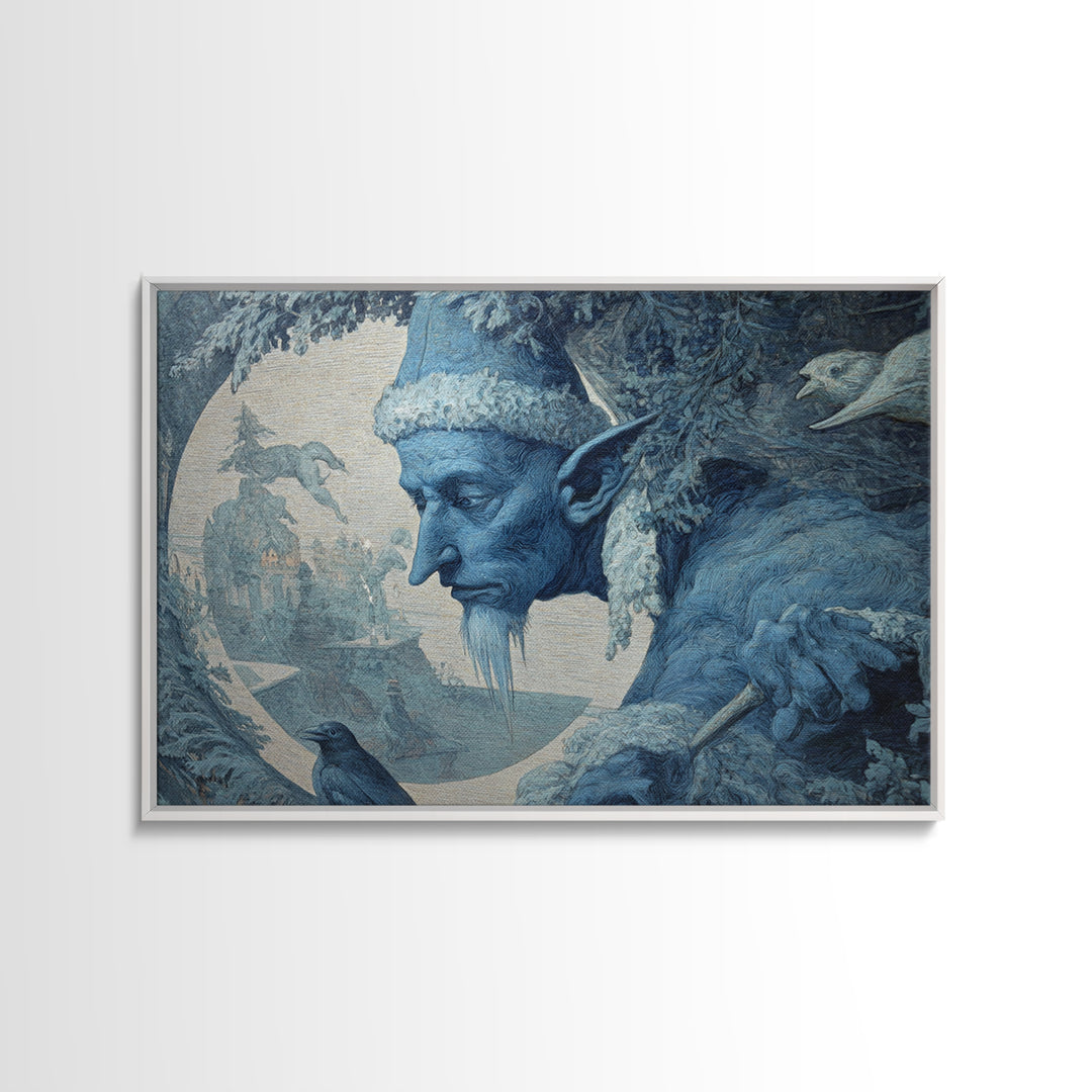 The Frost Goblin, Symbolist Gothic Landscape, Landscape Wall Art, Dark Fantasy Wall Art, Framed Canvas Print, Halloween Wall Art