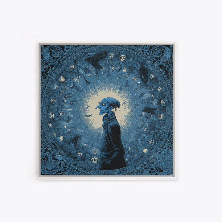 The Frost Goblin, Macabre Folk Print Art, Square Wall Art, Macabre Wall Art, Canvas Print, Halloween Wall Art, Halloween Decor