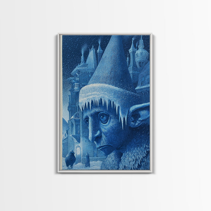 The Frost Goblin, Victorian Macabre Art, Vertical Wall Art, Gothic Horror Wall Art, Framed Canvas Print, Halloween Wall Art
