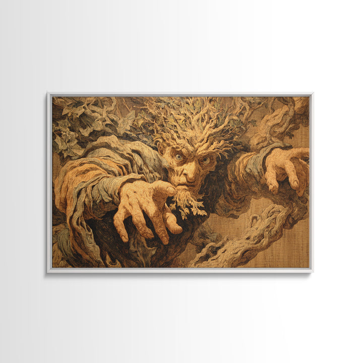 The Hollow-Tree Monster, Dark Renaissance Art, Landscape Wall Art, Gothic Horror Wall Art, Framed Canvas Print
