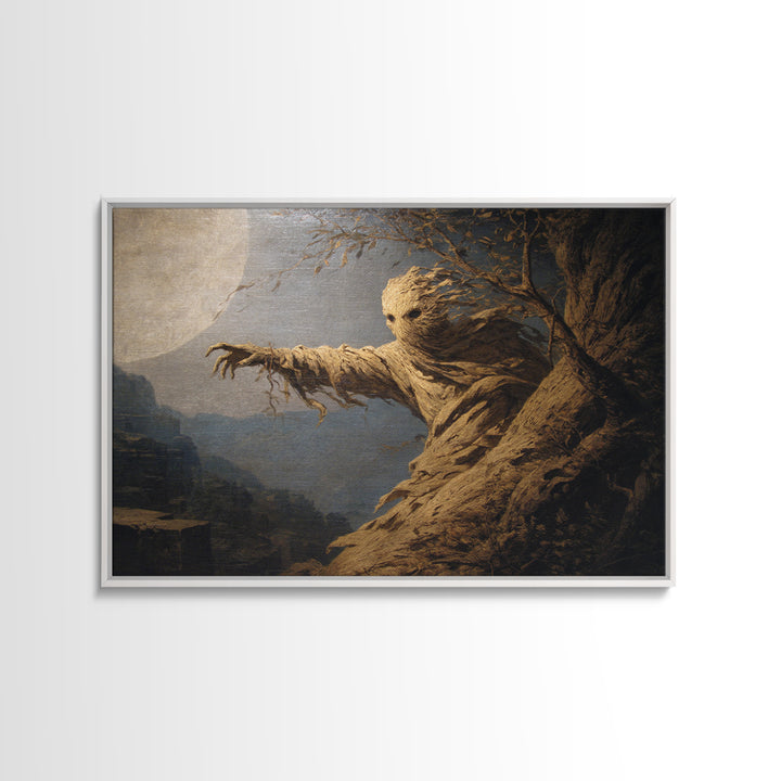 The Hollow-Tree Monster, Romantic Gothic Landscape, Landscape Wall Art, Dark Fantasy Wall Art, Framed Canvas Print