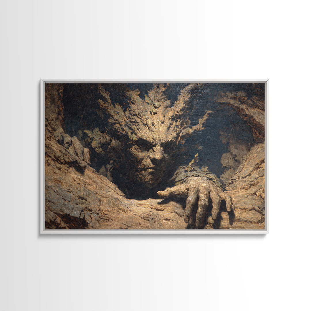 The Hollow-Tree Monster, Ornate Symbolist Art, Landscape Wall Art, Macabre Wall Art, Canvas Print, Halloween Wall Art