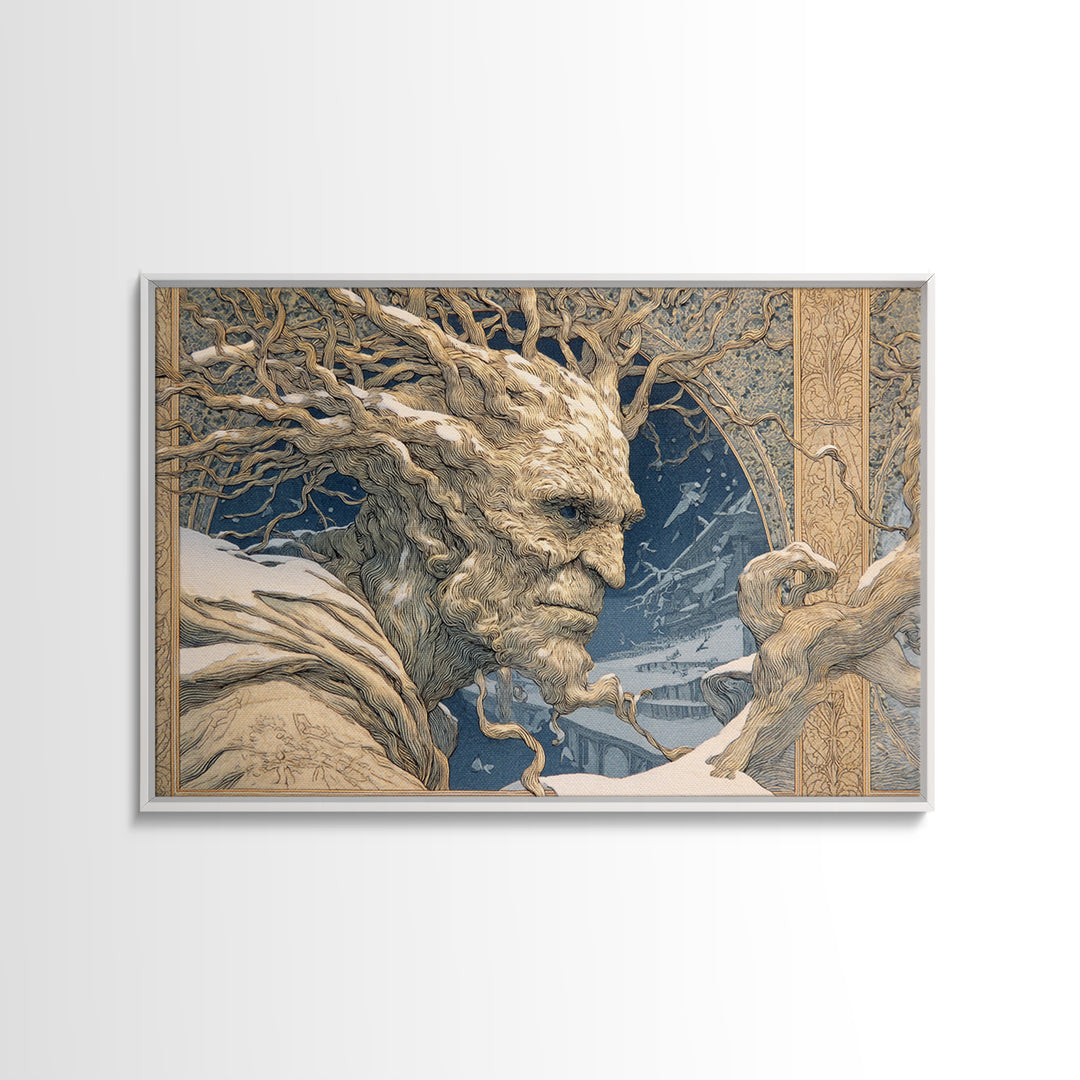 The Hollow-Tree Monster, Symbolist Death Art, Landscape Wall Art, Dark Halloween Decor, Canvas Print, Halloween Wall Art