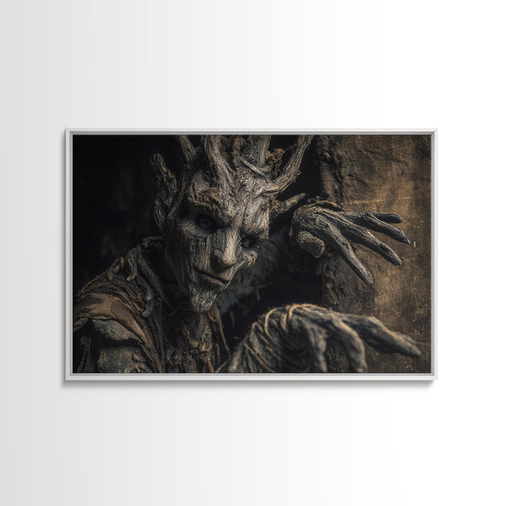 The Hollow-Tree Monster, Surreal Apocalyptic Art, Landscape Wall Art, Dark Halloween Decor, Canvas Print, Halloween Wall Art