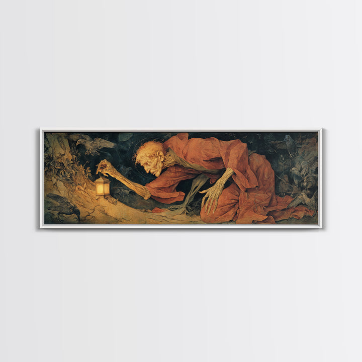 The Crossroads Spirit, Dark Renaissance Art, Extra Wide Wall Art, Gothic Horror Wall Art, Framed Canvas Print, Halloween Wall Art