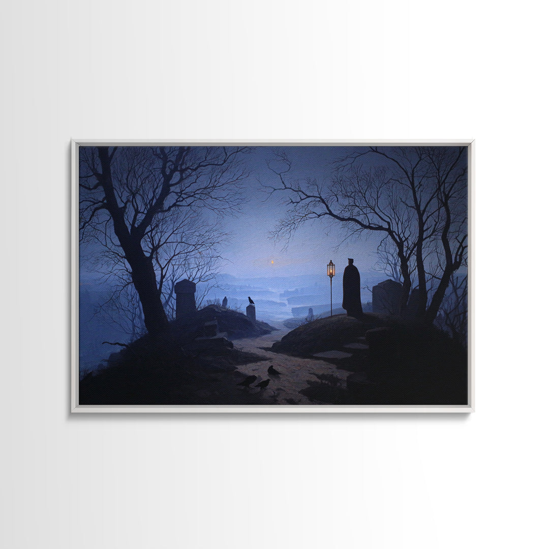 The Crossroads Spirit, Romantic Gothic Landscape, Landscape Wall Art, Gothic Horror Wall Art, Framed Canvas Print