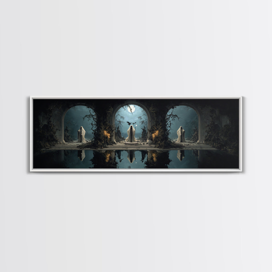 The Crossroads Spirit, Symbolist Gothic Landscape, Extra Wide Wall Art, Dark Fantasy Wall Art, Canvas Print, Halloween Wall Art