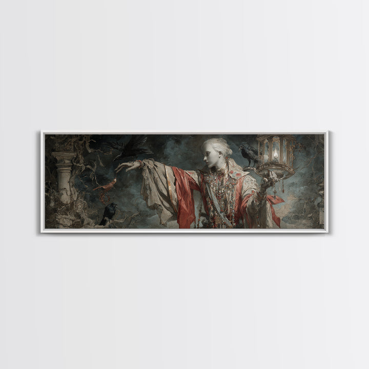 The Crossroads Spirit, Ornate Symbolist Art, Extra Wide Wall Art, Gothic Horror Wall Art, Framed Canvas Print, Halloween Wall Art