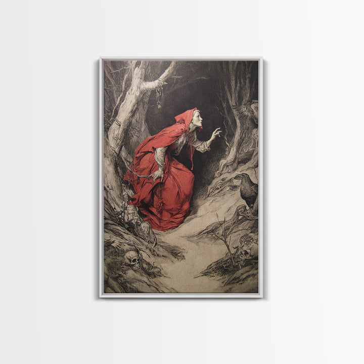 The Witch'S Forest, Decadent Gothic Art, Vertical Wall Art, Dark Fantasy Wall Art, Canvas Print, Halloween Wall Art