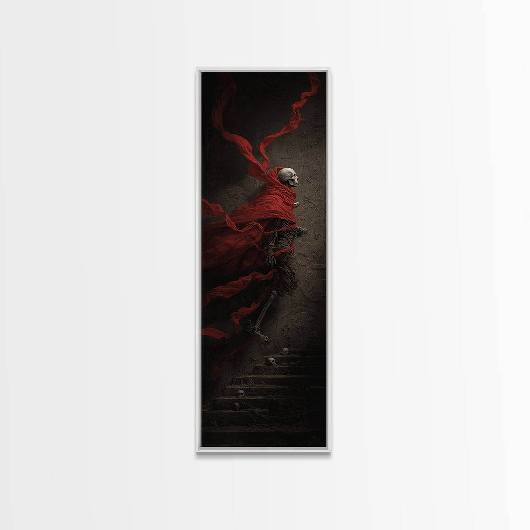 The Forgotten Crypt, Surreal Apocalyptic Art, Tall Narrow Wall Art, Macabre Wall Art, Canvas Print, Halloween Wall Art