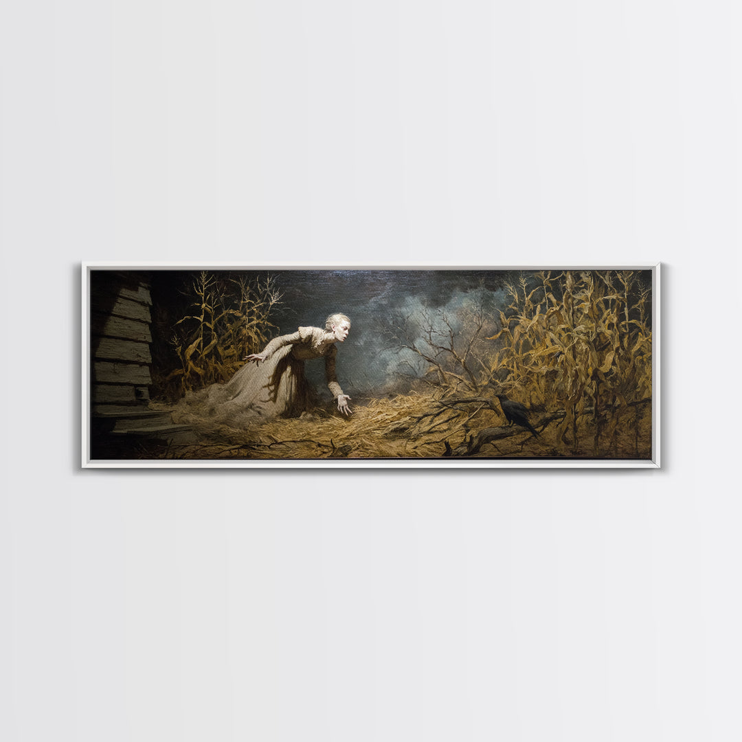 The Possessed Farmhouse, Gothic Nightmare Art, Extra Wide Wall Art, Dark Halloween Decor, Canvas Print, Halloween Wall Art