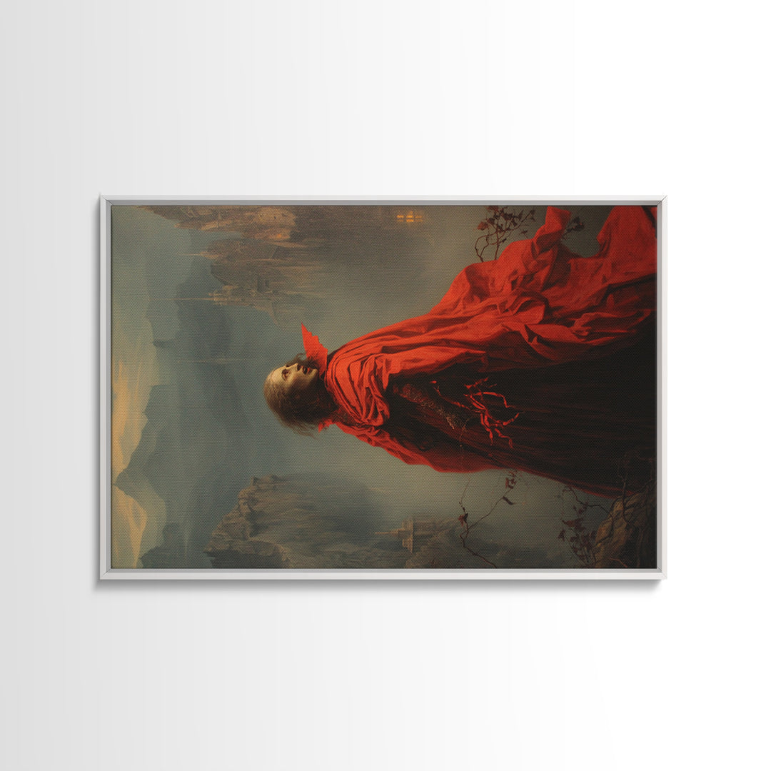 The Vampire Castle, Symbolist Gothic Landscape, Landscape Wall Art, Macabre Wall Art, Canvas Print, Halloween Wall Art, Statement Wall Art
