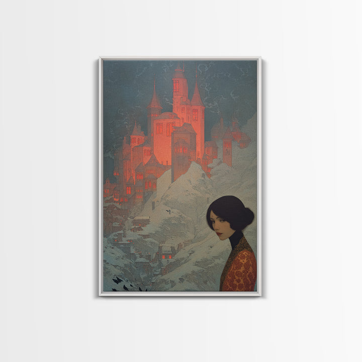 The Vampire Castle, Symbolist Death Art, Vertical Wall Art, Macabre Wall Art, Canvas Print, Halloween Wall Art, Horror Wall Art
