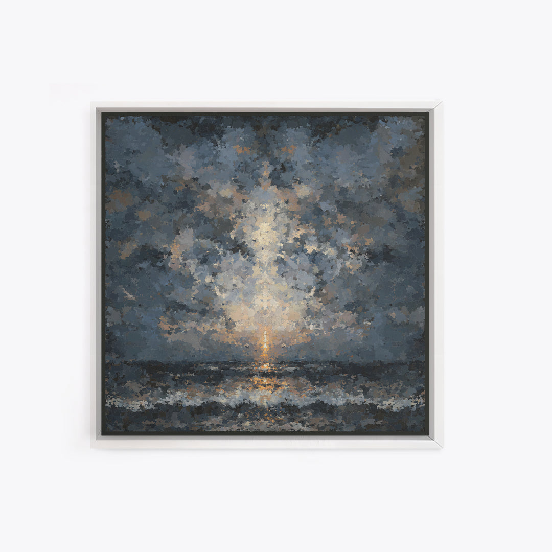Stormy Sea under a Nearly Black Sky Canvas Print, Dark Art, Fine Art Print, Living Room Decor, Fine Art, Nocturne, Wall Decor, DAR-1x1-5