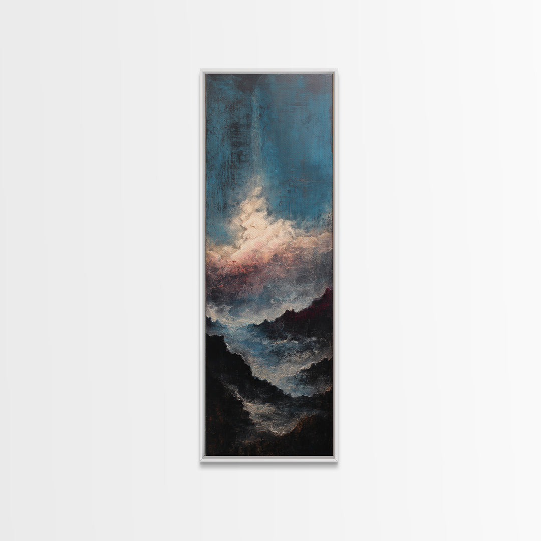 Stormy Sea under a Nearly Black Sky Canvas Print, Dark Art, Fantasy Art, Living Room Decor, Fine Art, Nocturne, DAR-1x3-89