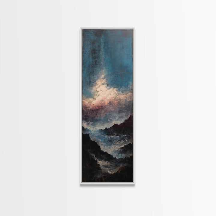 Stormy Sea under a Nearly Black Sky Canvas Print, Dark Art, Fantasy Art, Living Room Decor, Fine Art, Nocturne, DAR-1x3-89