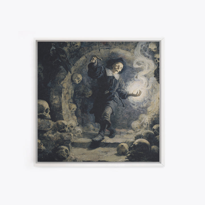 The Endless Catacombs, Danse Macabre Art, Square Wall Art, Macabre Wall Art, Framed Canvas Print, Halloween Wall Art