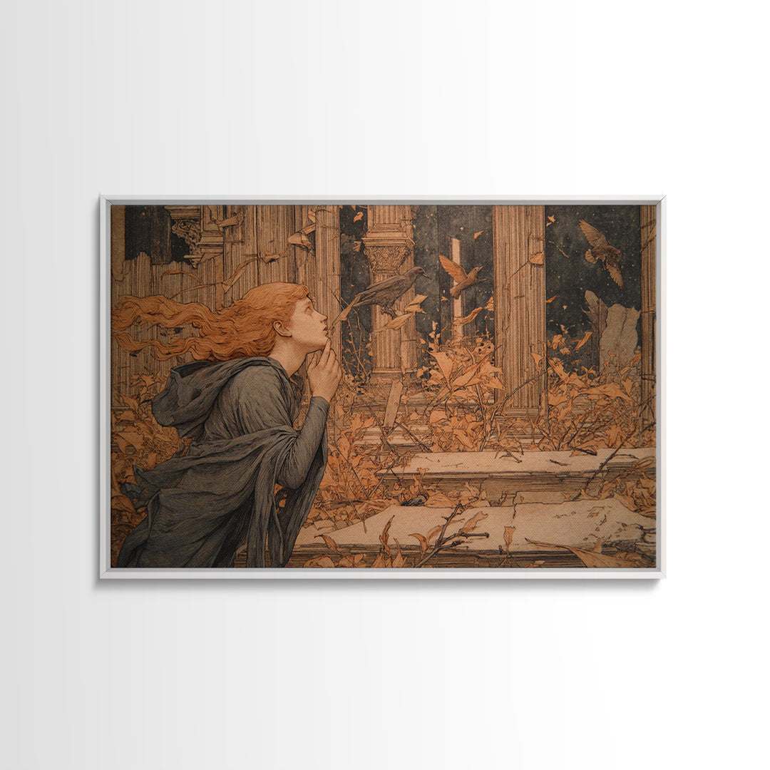 The Overgrown Chapel, Symbolist Death Art, Landscape Wall Art, Gothic Horror Wall Art, Canvas Print, Halloween Wall Art