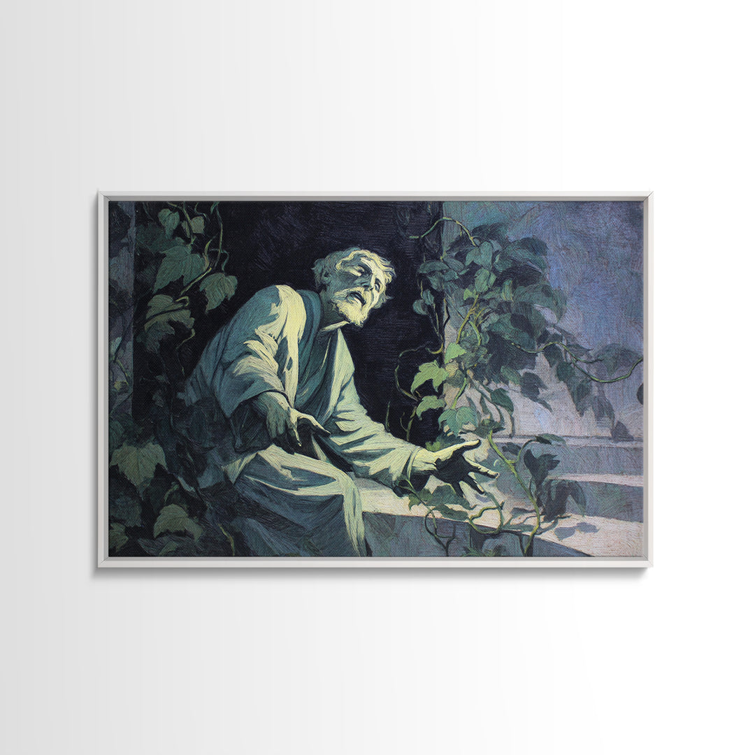 The Overgrown Chapel, Expressionist Gothic Art, Landscape Wall Art, Gothic Horror Wall Art, Canvas Print, Halloween Wall Art