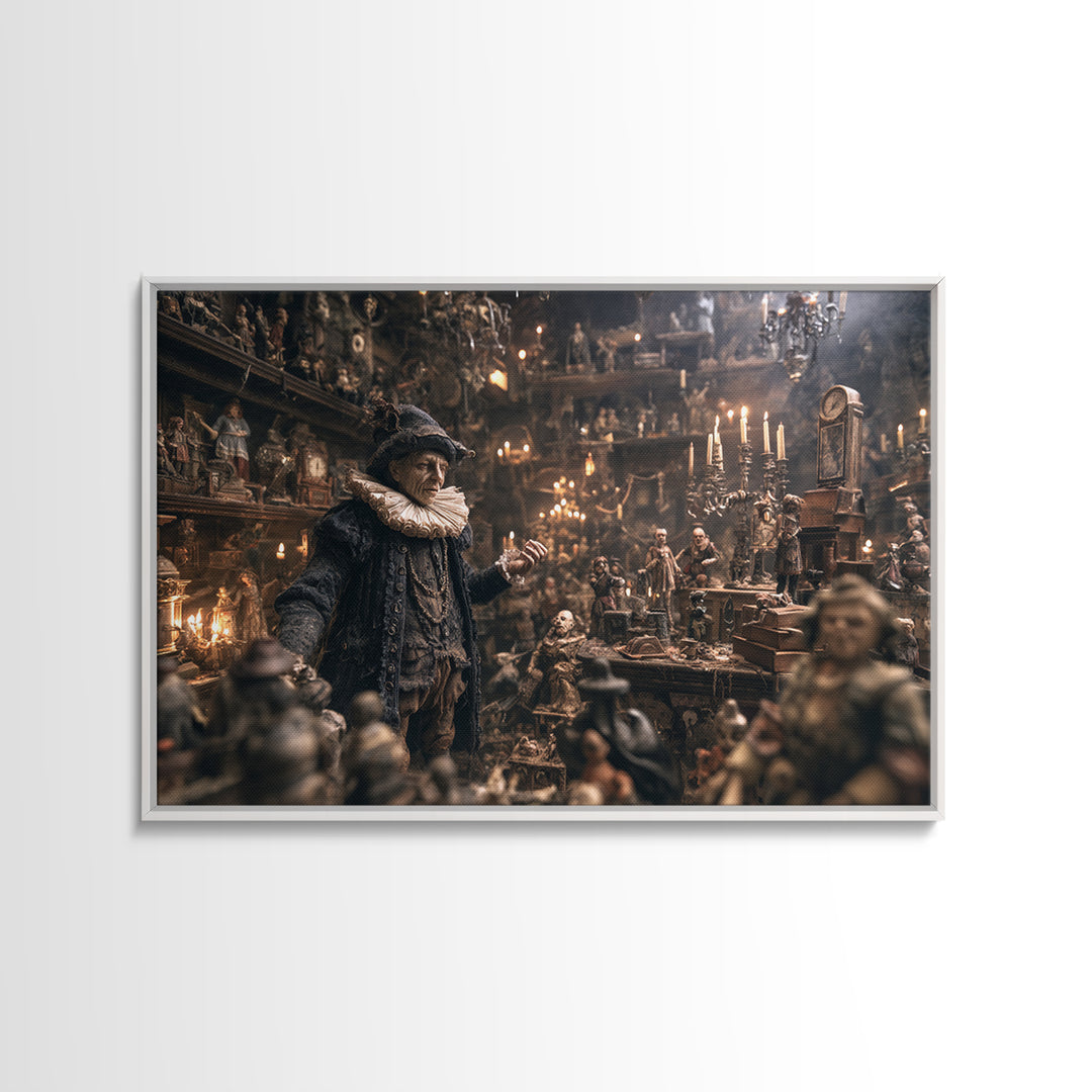 The Midnight Antique Shop, Medieval Grotesque Art, Landscape Wall Art, Gothic Horror Wall Art, Canvas Print, Halloween Wall Art