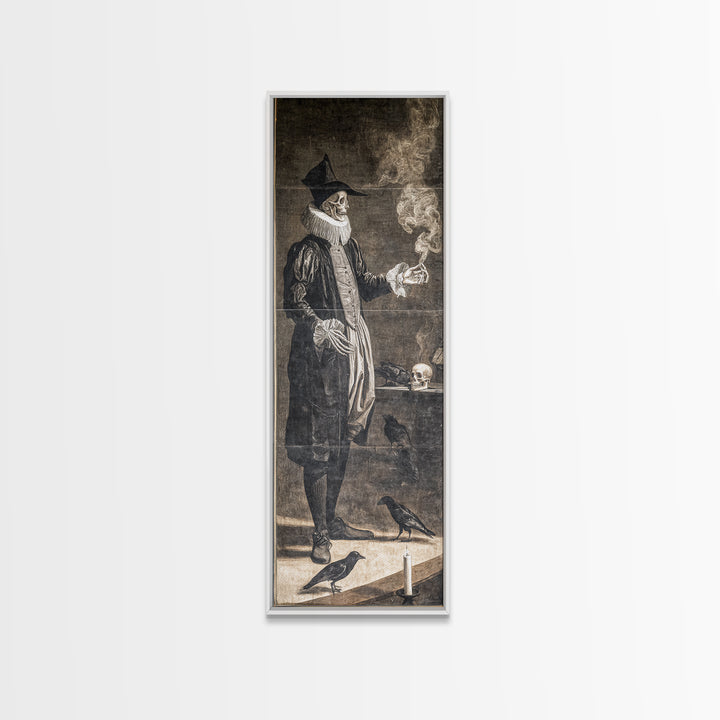 The Haunted Hotel, Danse Macabre Art, Tall Narrow Wall Art, Dark Fantasy Wall Art, Framed Canvas Print
