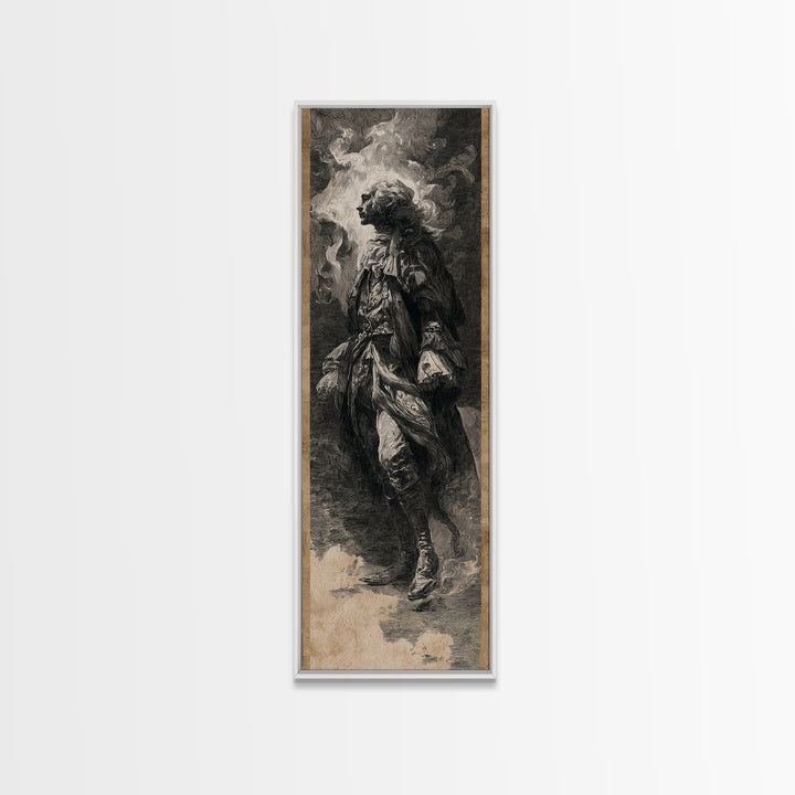 The Haunted Hotel, Baroque Witchcraft Art, Tall Narrow Wall Art, Gothic Horror Wall Art, Framed Canvas Print, Halloween Wall Art